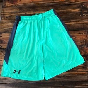 Green and dark gray Under Armour shorts